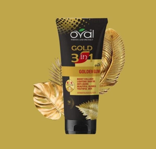 New Oval Whiten & Protect Gold 3 in 1 Face Wash